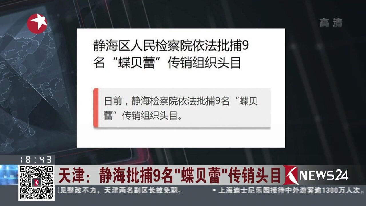 天津:静海批捕9名"蝶贝蕾"传销头目