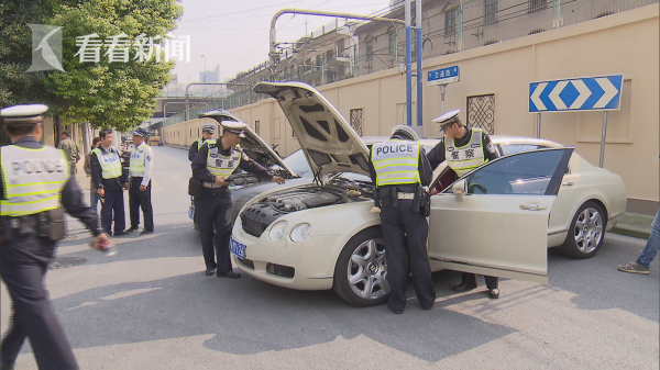 上海交警查获两辆套牌宾利轿车 车主将依法受到严惩
